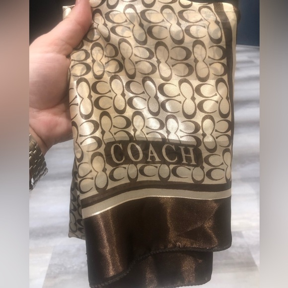 COACH Logo Satin-Like Scarf - Picture 7 of 7